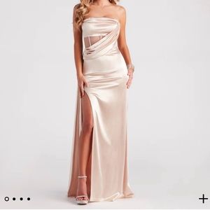 NWT Satin A-line dress with sash